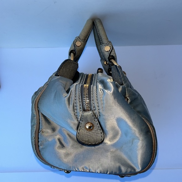Authentic Vintage TOD’S Pashmy Small Satchel Handbag ~ In Grey Lizard/Nylon - Picture 9 of 16